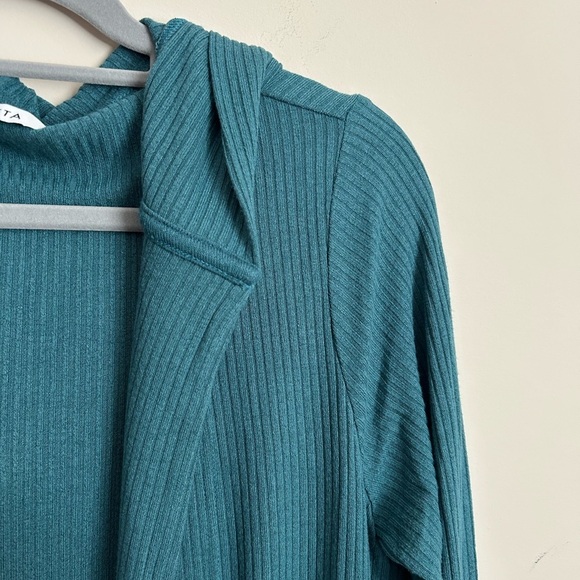 Athleta Teal Green Hooded Cardigan Size Small - Picture 2 of 8